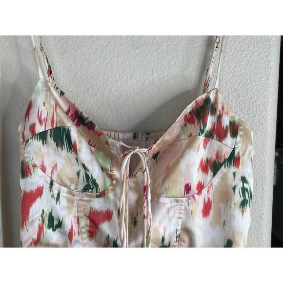 NWT Cider ILLUSION FLORAL RUCHED HALTER MIDI DRESS Size M #315 - Picture 5 of 12